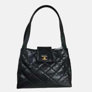 Chanel Kelly Top Handle Bag Black Caviar Leather, 2000-2002