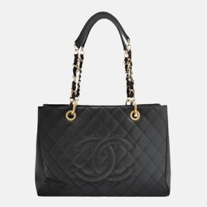 Chanel GST Grand Shopping Tote 2014 Black Caviar Leather PM