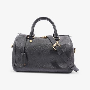 Louis Vuitton Speedy Bandouliere Black Empreinte Leather 25