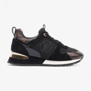 Louis Vuitton Run Away Trainers Black / Brown Monogram Leather EU 38 UK 5