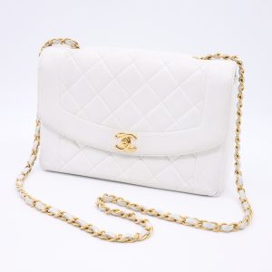 Chanel Medium Diana in White Leather