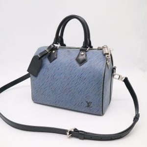Louis Vuitton Speedy 25B in Blue Epi Denim Leather