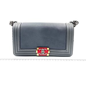 CHANEL Dark Grey/Silver Boy Bag Cruise Collection 2014 SHOULDER BAGS