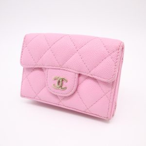 Chanel Compact Wallet in Pink Caviar Leather