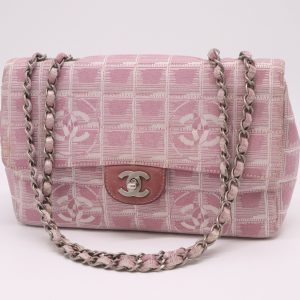 Chanel Medium Flap in Pink New Travel Line Canvas