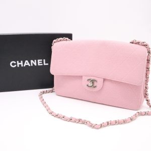 Chanel Medium Flap in Pink Cotton Canvas
