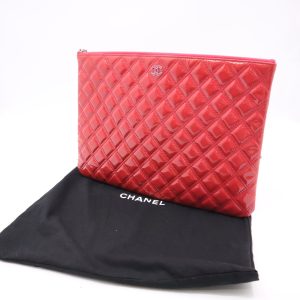 Chanel Large O Case in Pink Patent Leather