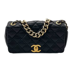 Chanel Paris Bombay Pondicherry Flap Bag Quilted Medium Black Gold Hardware