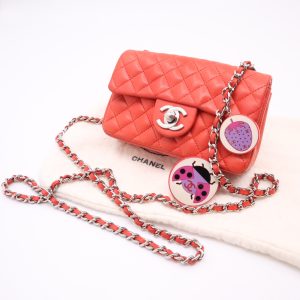 Chanel Ladybug Mini Flap in Coral Leather
