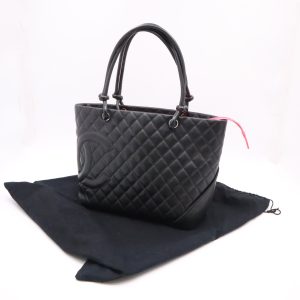 Chanel Cambon Tote in Black MattelassÃ© Leather