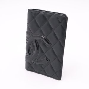 Chanel Cambon Passport Case in Black Leather