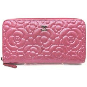 CHANEL CAMELLIA PINK ZIPPY WALLET
