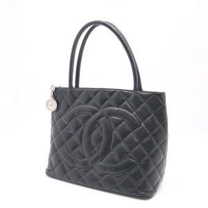 Chanel Medallion Tote in Black Caviar Leather