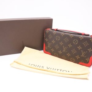 Louis Vuitton Retiro Daily Organizer in Monogram Canvas and Red Leather
