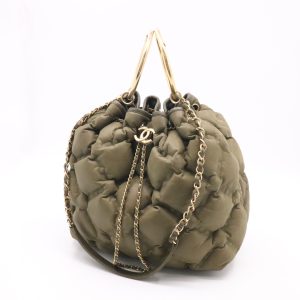 Chanel Bubble Bucket Bag in Military Green Leather