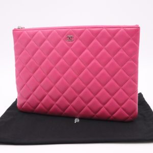 Chanel Medium O Case in Pink Matelasse Leather