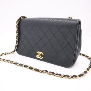 Chanel Full Flap in Black MattelassÃ© Leather