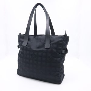Chanel New Travel Line Tote Bag in Black Canvas