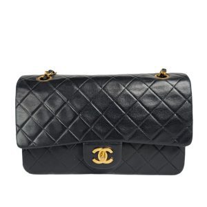 Chanel Classic Flap Vintage Black Lambskin Leather with 24k Gold Hardware