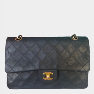Chanel Classic Flap Vintage Black Leather with 24k Gold Hardware