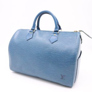 Louis Vuitton Speedy 30 in Epi Blue Leather