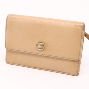 Chanel Coin Case in Beige Leather