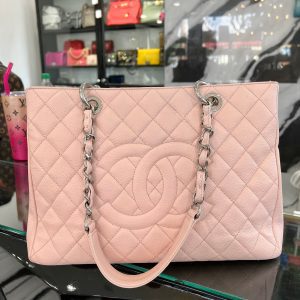 CHANEL Caviar Quilted Grand Shopping Tote GST Blush