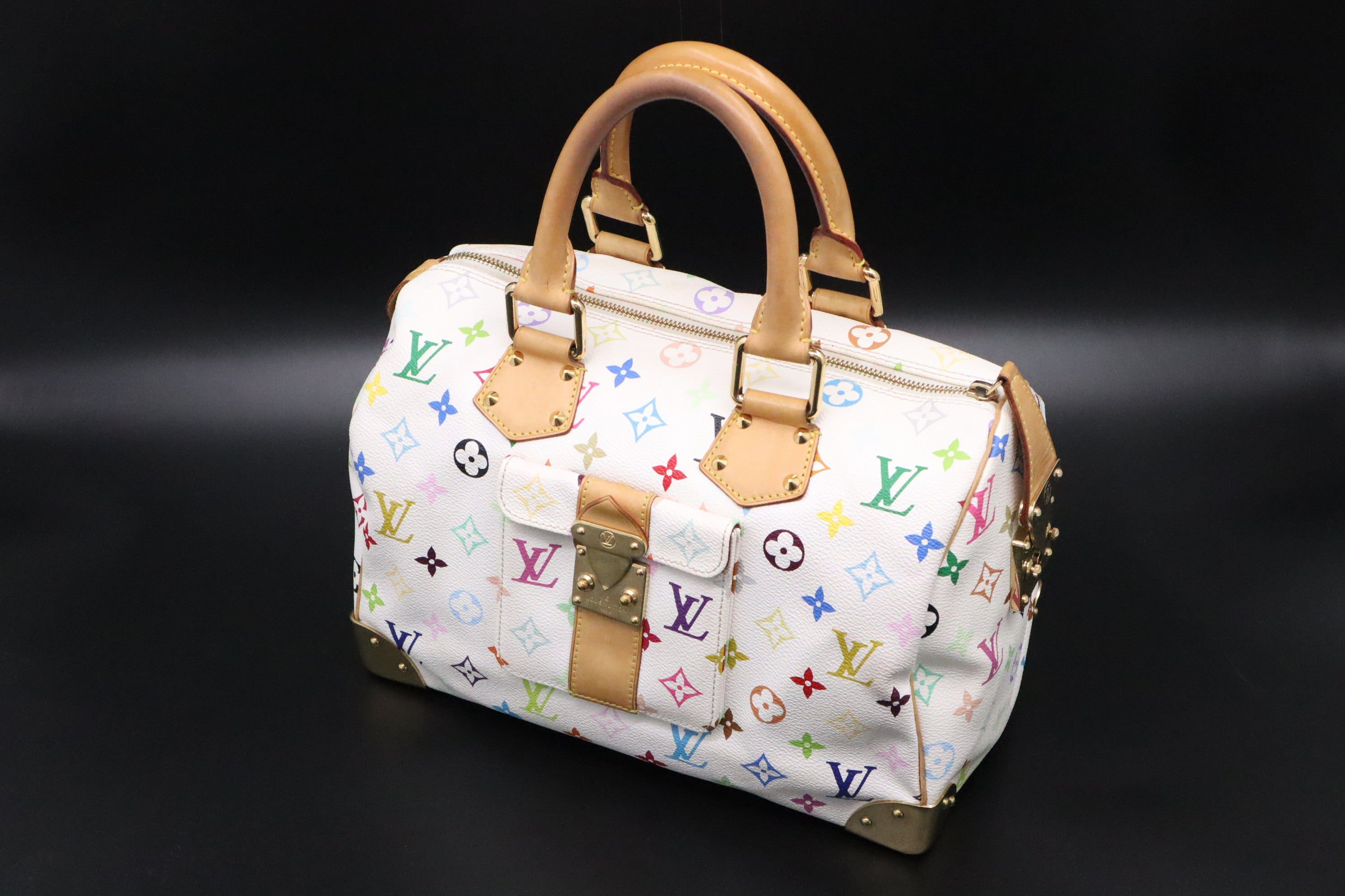 Louis Vuitton Speedy 30 in White Multicolor Monogram Canvas