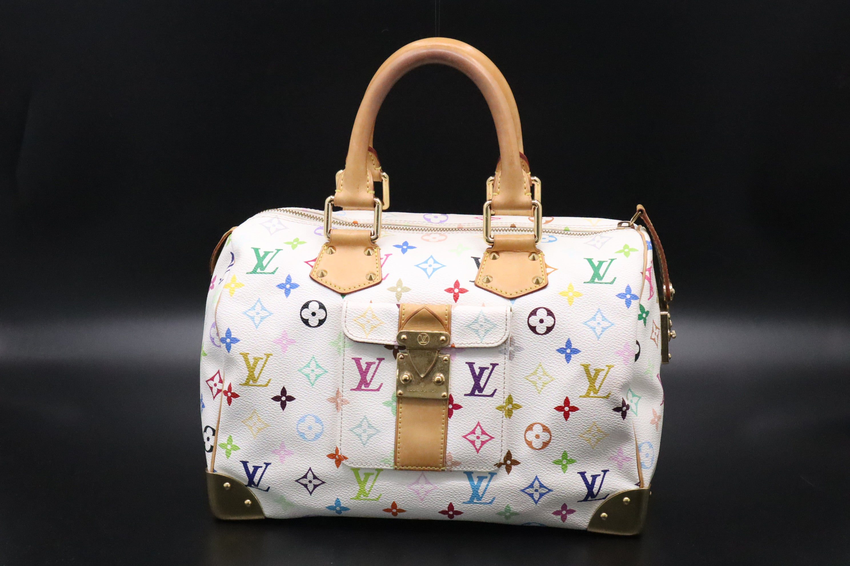 Louis Vuitton Speedy 30 in White Multicolor Monogram Canvas - Image 2