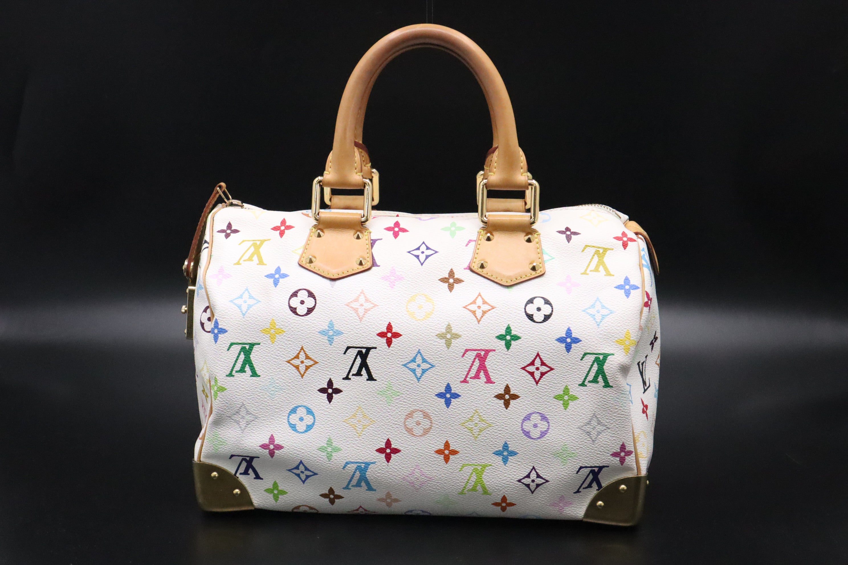 Louis Vuitton Speedy 30 in White Multicolor Monogram Canvas - Image 3