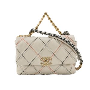 Chanel 19 Bag 2021 Cream White Wild Stitch