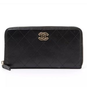 Chanel Caviar Leather Quilted Long Zippy Wallet