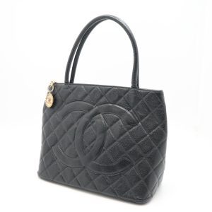 Chanel Medaillon Tote in Black Caviar Leather