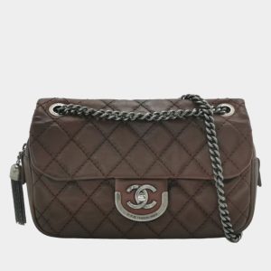 Chanel 2013 Paris-Edinburgh Medium Burgundy Flap Shoulder Bag