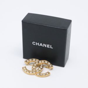 Chanel CC Rhinestone Brooch