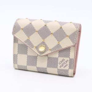 Louis Vuitton Studded Zoe Wallet in Damier Azur Canvas