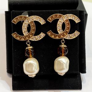 CHANEL CC Drop Earrings