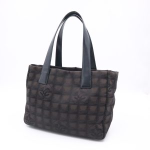Chanel New Travel Line Tote Bag in Black Canvas
