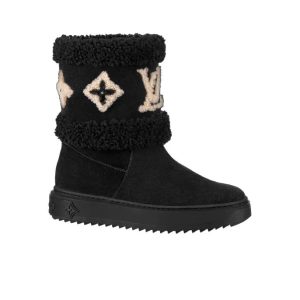 LOUIS VUITTON SUEDE CALFSKIN SHEARLING SNOWDROP ANKLE BOOTS