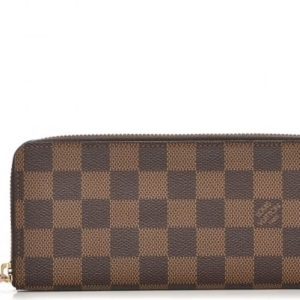 LOUIS VUITTON PORTEFEUILLE CLÃMENCE WALLET DAMIER EBENY ROSE BALLERINE