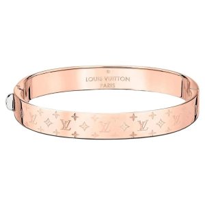 LOUIS VUITTON ROSE GOLD PLATED NANOGRAM CUFF BRACELET