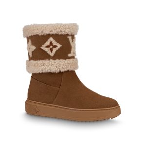 LOUIS VUITTON SUEDE CALFSKIN SHEARLING SNOWDROP ANKLE BOOTS