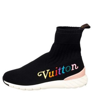 LOUIS VUITTON STRETCH KNIT AFTERGAME HIGH-TOP SNEAKERS