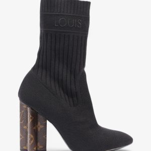 Louis Vuitton Silhouette Ankle Boots 90 Black / Monogram Cotton EU 39 UK 6