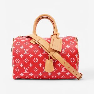 Louis Vuitton Speedy P9 BandouliÃ¨re Red Monogram Calfskin Leather 30