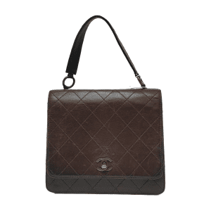 Chanel Kelly Vintage Brown Calfskin Leather Top Handle Bag