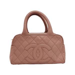 Chanel Boston Bowling Bag Pink Caviar Leather Small Top Handle Bag