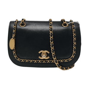 Chanel Lovely Chains Flap Bag Black Calfskin Leather Gold Hardware 2018-19