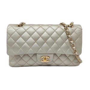 Chanel Classic Flap Medium Gold Lambskin Leather with Gold HW, 2011