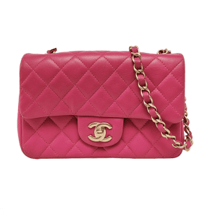 Chanel Classic Flap Rectangular Mini Rose Pink Lambskin Gold Hardware 2012-13